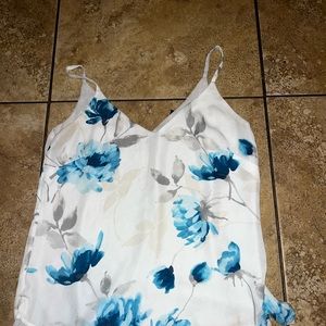 White, beige, blue, and grey blouse from White House black market, women size xs